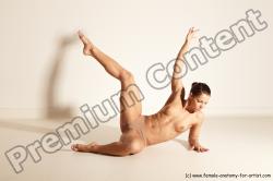 Nude Gymnastic poses Woman White Moving poses Athletic medium brown Dynamic poses Pinup